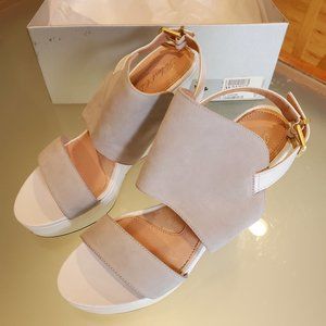 Grey Suede Wedge Sandals by Robert Clergerie